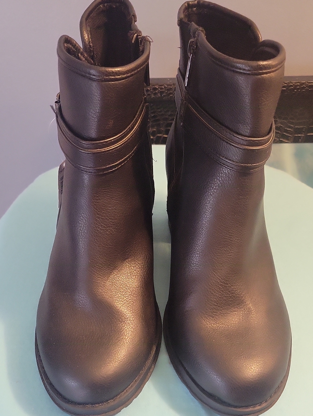 🆕️ torrid Black Faux-Leather Ankle Booties Size 8.5WW